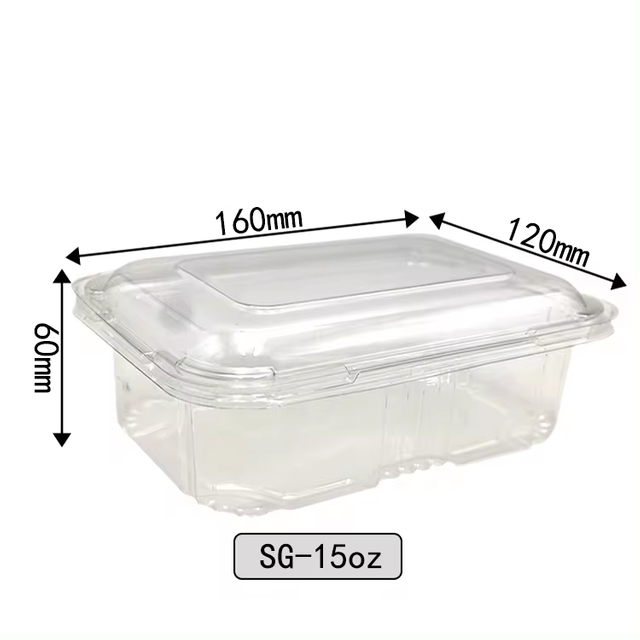 15OZ Lebensmittelverpackung zum Mitnehmen, Einweg-Bäckereibox und Obstbox aus Kunststoff